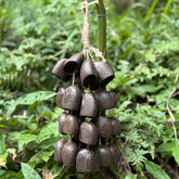 Sugar Palm Seeds (Salak) Wind Chime - Toddy Palm 12 strands natural water bells handcrafted for relaxation