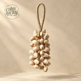 Handmade white shell seed wind chime hanging, handheld natural chime