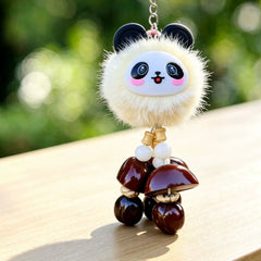 Panda Plush & Natural Seed Pod Rattle Charm