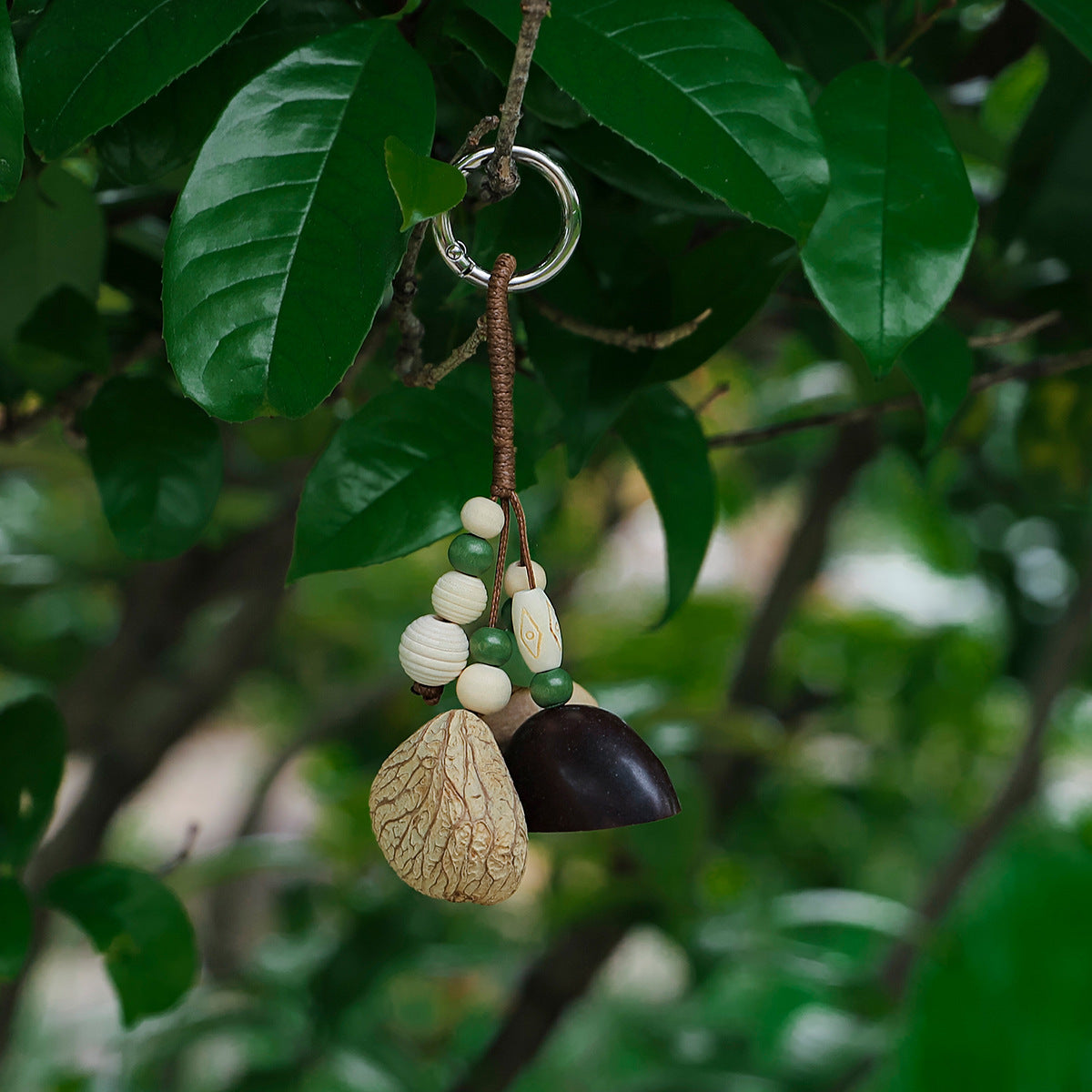  Wild Pod seed charm — handmade natural seed bell for bag and keys
