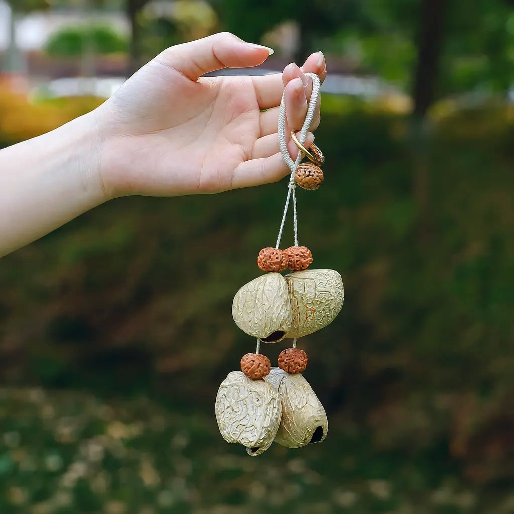 Orange Slice seed charm — orange natural shell slice bag charm