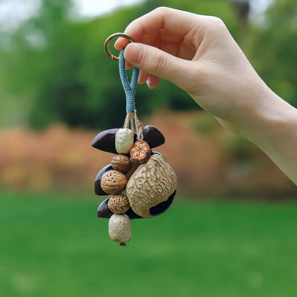 Twilight Mix seed charm — dark and natural blended seed bag charm