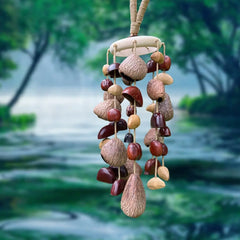 Forest Mix fruit shell wind chime with light and dark natural shells